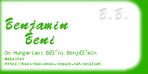 benjamin beni business card